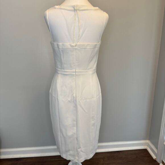 White House Black Market NWT size 4 cream knee length sleeveless sheath dress - Picture 3 of 14